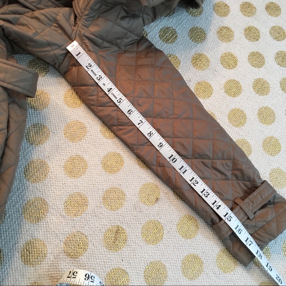 Coldwater Creek Tan Quilted Car Coat Funnel Neck - Picture 6 of 8